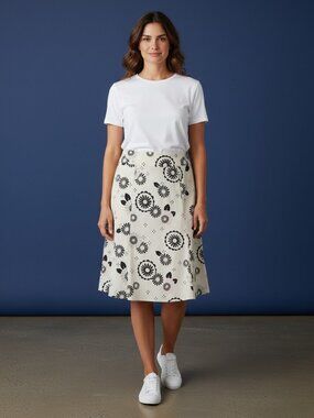 Gap Women’s Cream Floral A-Line Skirt